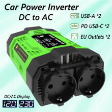 600W Car Inverter 12V 220V to AC Digital Display Portable Power Converter Car Inverter Car Power Inverter EU Plug
