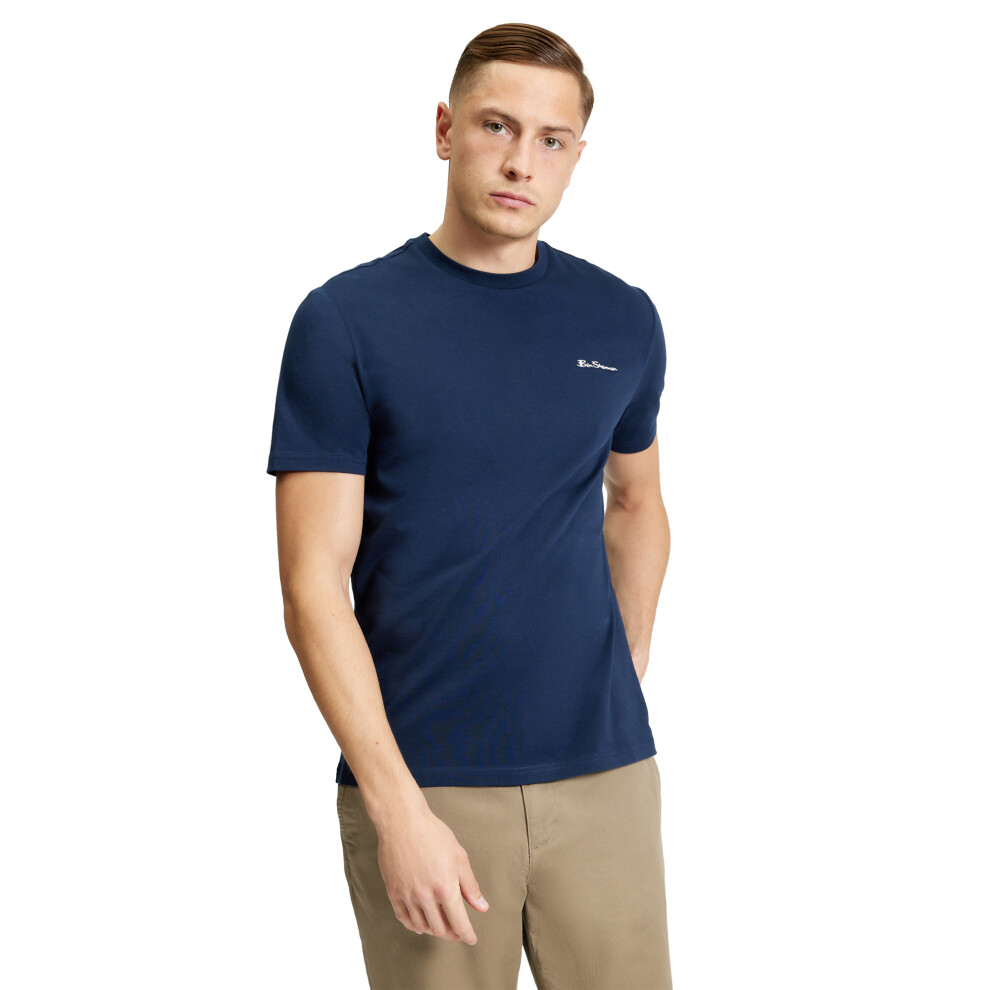 Ben Sherman (S, Dark Navy) Mens Signature T-Shirt