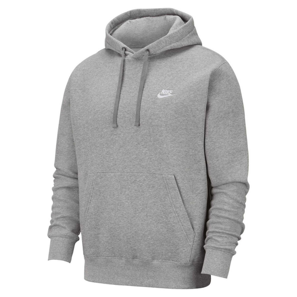 Nike (Xxl, Dark Grey Heather/Matted Silver/White) Unisex Adult Sportswear Club Hoodie