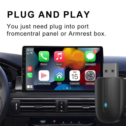 2-in-1 Dual Interface Wireless CarPlay/Android Auto Wireless CarPlay Adapter   Box Plug Fast Connect Universal 1