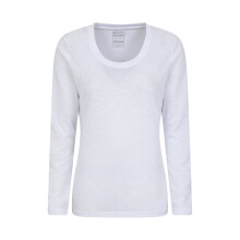 (12 UK, White) Mountain Warehouse Womens/Ladies Agra Slub Long-Sleeved Top