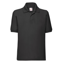 (9-10 Years, Black) Fruit of the Loom Childrens/Kids 65/35 Plain Pique Polo Shirt