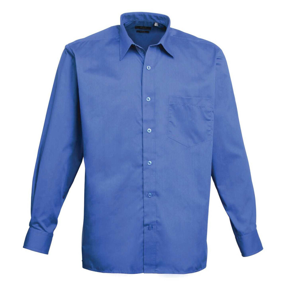 Premier (19In, Royal Blue) Mens Poplin Long-Sleeved Shirt