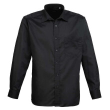(22in, Black) Premier Mens Poplin Long-Sleeved Shirt