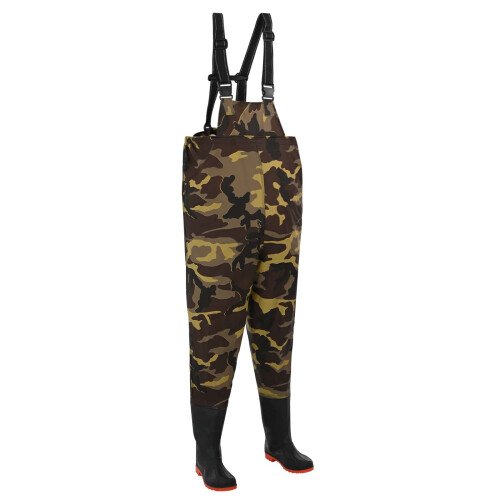 VidaXL vidaXL Chest Waders with Boots PVC Coated Polyester Size 42 Camouflage