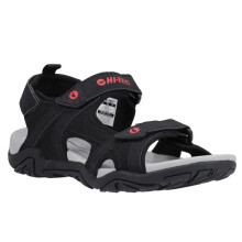 (8 UK, Black/Grey/Red) Hi-Tec Mens Crater Sandals