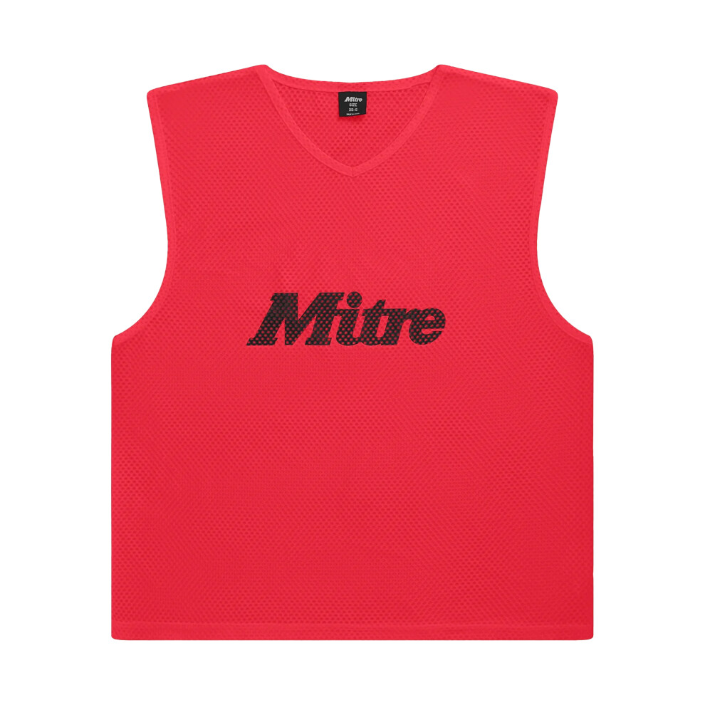 Mitre (Xs-S, Red) Unisex Adult Pro Training Bib