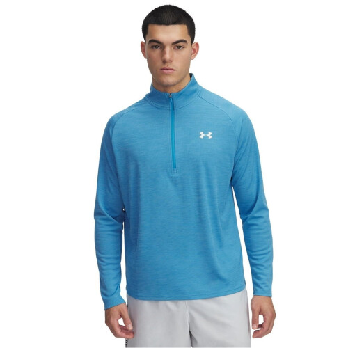 Under Armour (S, Blue/White) Under Armour Mens Tech Textured Half Zip Top 2