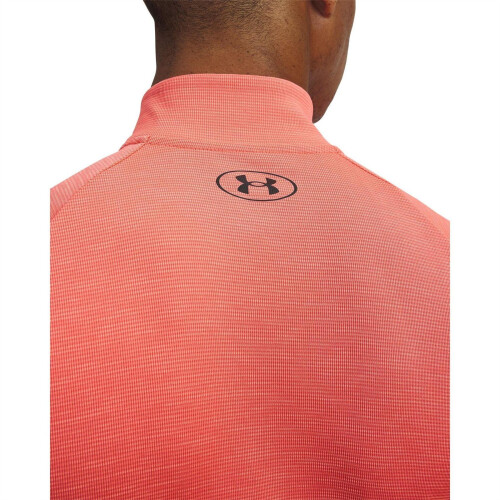 Under Armour (M, Venom Red/Black) Under Armour Mens Tech Textured Half Zip Top 2