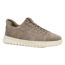 (7 UK, Dove Grey) Geox Mens Leather FlexStride Plus Trainers