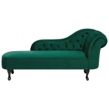Right-Hand Chaise Longue NIMES Velvet Green