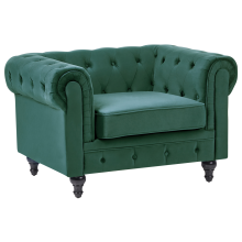 Armchair CHESTERFIELD Velvet Emerald Green