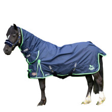 (4', Navy) Gallop Ponie Combo Neck, Fixed Neck Duraproof Lightweight Horse Combo Turnout Rug
