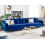 Beliani Sofa 4 Seater AURE Velvet Navy Blue 6