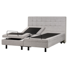 Adjustable Bed Fabric DUKE 160 x 200 cm (EU King Size) Light Grey