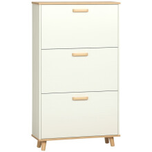 Narrow Shoe Cabinet, Slim Storage w/ 3 Flip Drawers & Adjustable Shelves, 12-Pair Shoe Organiser for Hallway & Entryway, Cream White