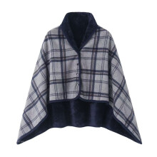 (Gray, 80x130cm) Plush Warm Coral Throw Blanket With Checkered Print Design For And Bed Sofa