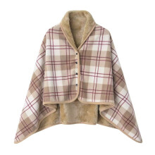 (Brown, 80x130cm) Plush Warm Coral Throw Blanket With Checkered Print Design For And Bed Sofa