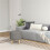 Round Linen-Look Storage Ottoman - Light Grey 4