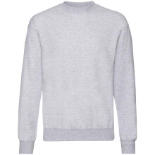 (S, Heather Grey) Fruit Of The Loom Mens Classic 80/20 Set-in Sweatshirt