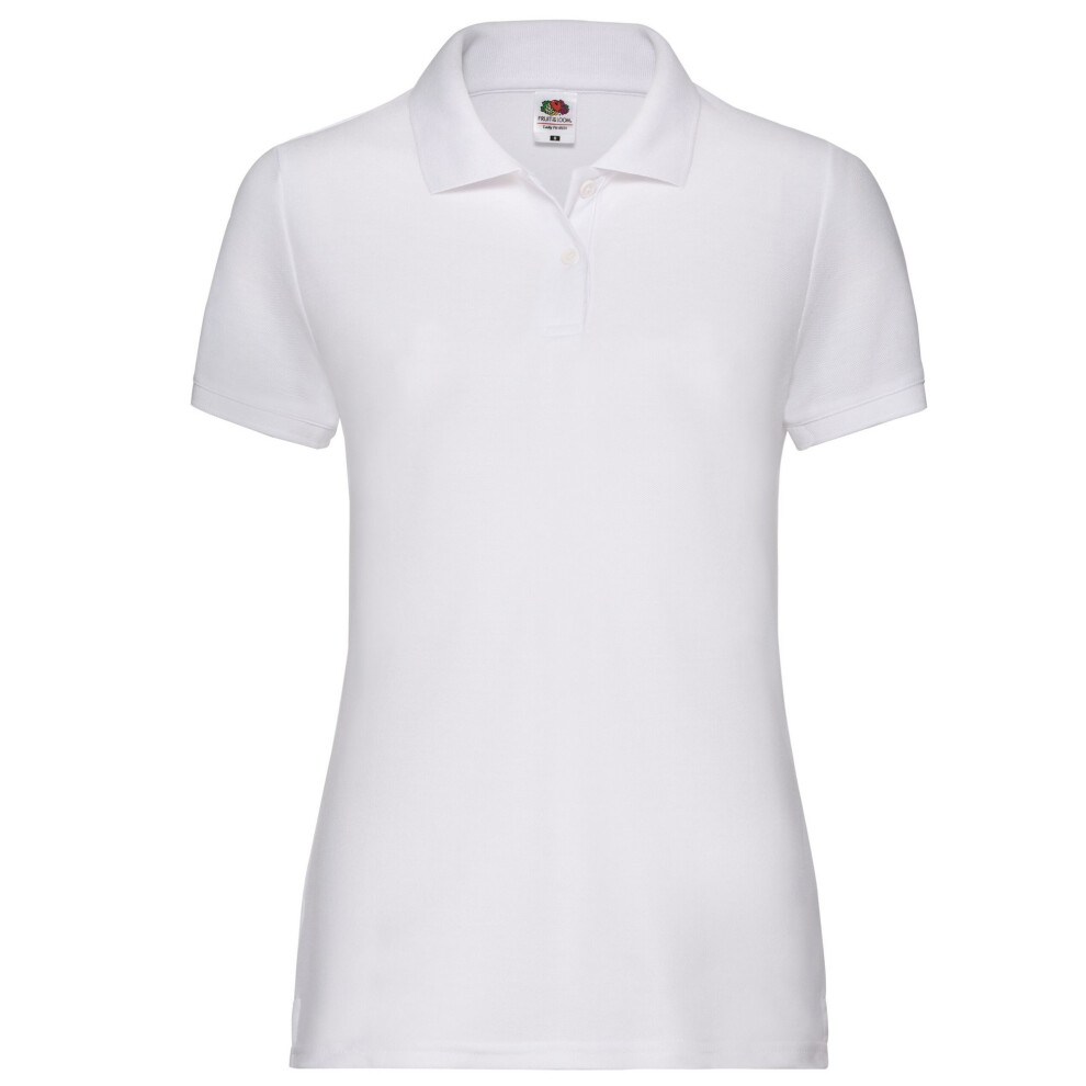 Fruit Of The Loom (M, White) Womens/Ladies Pique Lady Fit Polo Shirt