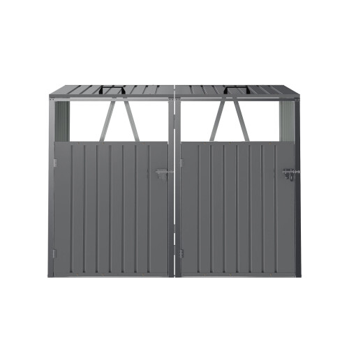 Living And Home 5x4 FT Metal Double Bin Storage Shed 2