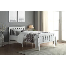 Home Treats 3ft Single Bed In White Solid Pine Wooden Frame Perfect For Adults Kids Teenagers Fitted Slats Strong Support Legs (Single)