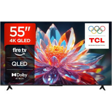 TCL 55T6C-UK 55 Inch QLED 4K HDR TV, Fire TV (Smart TV with Dolby Vision & Atmos, HDR10+, Press & Ask Alexa, 2025 Model)