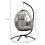 Single Rattan Hanging Egg Chair, with Seat Cushion - Grey 5