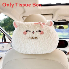 (Color 3)Adorable récipient à mouchoirs en peluche pour voiture avec design suspendu pour la maison et l'utilisation voyage