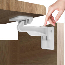 12 Pack Child Proofing Cabinet Locks White,Baby Safety Latches with Strong Adhesive,Baby Proof Latch Lock for Kitchen Cabinet