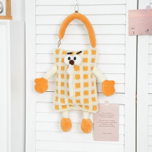 (OrangeChecks)Avec tissu peluche et style fonctionnel pour chambre ou espace de vie