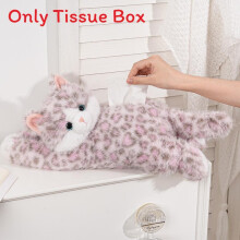 (Pink)Peluche Chat Voiture Porte Mouchoir avec Design Dessin Animé Brodé pour Décoration Maison
