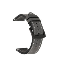 (Gray White,19MM)Vintage Leather Watch Strap With Quick Detach And Solid Color Design Daily For