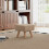 Linen-Look Square Padded Footstool - Brown 2