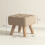 Linen-Look Square Padded Footstool - Brown 3