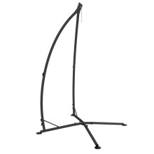 Hammock Chair Stand, Heavy Duty Metal Frame w/ Chain, for Hanging Hammock Air Porch Swing & Egg Chair, Indoor & Outdoor, Black