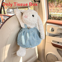 (BlueBunny)Porte-mouchoirs de voiture lapin en peluche créatif avec design de dessin animé mignon pour décoration intérieure de voiture