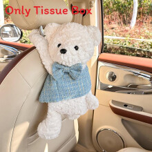 (BlueBear)Porte-mouchoirs de voiture lapin en peluche créatif avec design de dessin animé mignon pour décoration intérieure de voiture