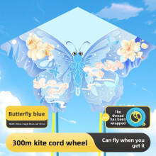 (Sky Blue) Kite Butterfly Themed With Plastic Frame For Outdoor Toy Activities Cartoon