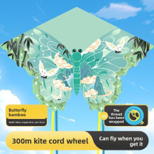 (Green) Kite Butterfly Themed With Plastic Frame For Outdoor Toy Activities Cartoon
