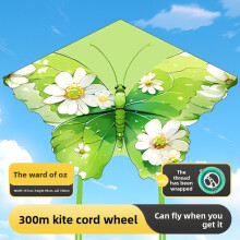 (Green White) Kite Butterfly Themed With Plastic Frame For Outdoor Toy Activities Cartoon