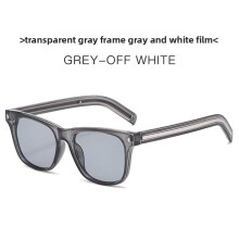 (Grey)Minimalistische eckige Sonnenbrille Herren UV400 Polycarbonat für Sommer Sport Outdoor