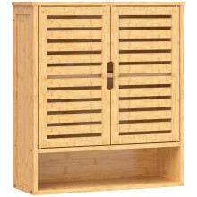 Wall-Mounted Bathroom Cabinet w/ 2 Louvered Doors