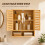 Wall-Mounted Bathroom Cabinet w/ 2 Louvered Doors 6