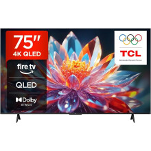 TCL 75T6C-UK 75 Inch QLED 4K HDR TV, Fire TV (Smart TV with Dolby Vision & Atmos, HDR10+, Press & Ask Alexa, 2025 Model)