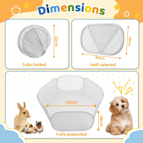 Pet Playpen Safety Barrier for Small Pets - Supervised Exercise, Space Separation & Social Interaction 1