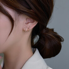 Shiny Crystal Earrings, Claw Earring Wrap Cuff Studs, CZ Cuff Stud Earrings for Women & Girls