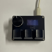 Teclado personalizado com fio de 3 teclas, switch Blue Axis, teclado gamer OSU com botão giratório, tela RGB, função copiar e