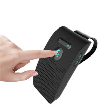 Kit mãos-livres Bluetooth 5.0 para carro com clipe para quebra-sol, receptor de áudio sem fio, viva-voz, alto-falante, reprod